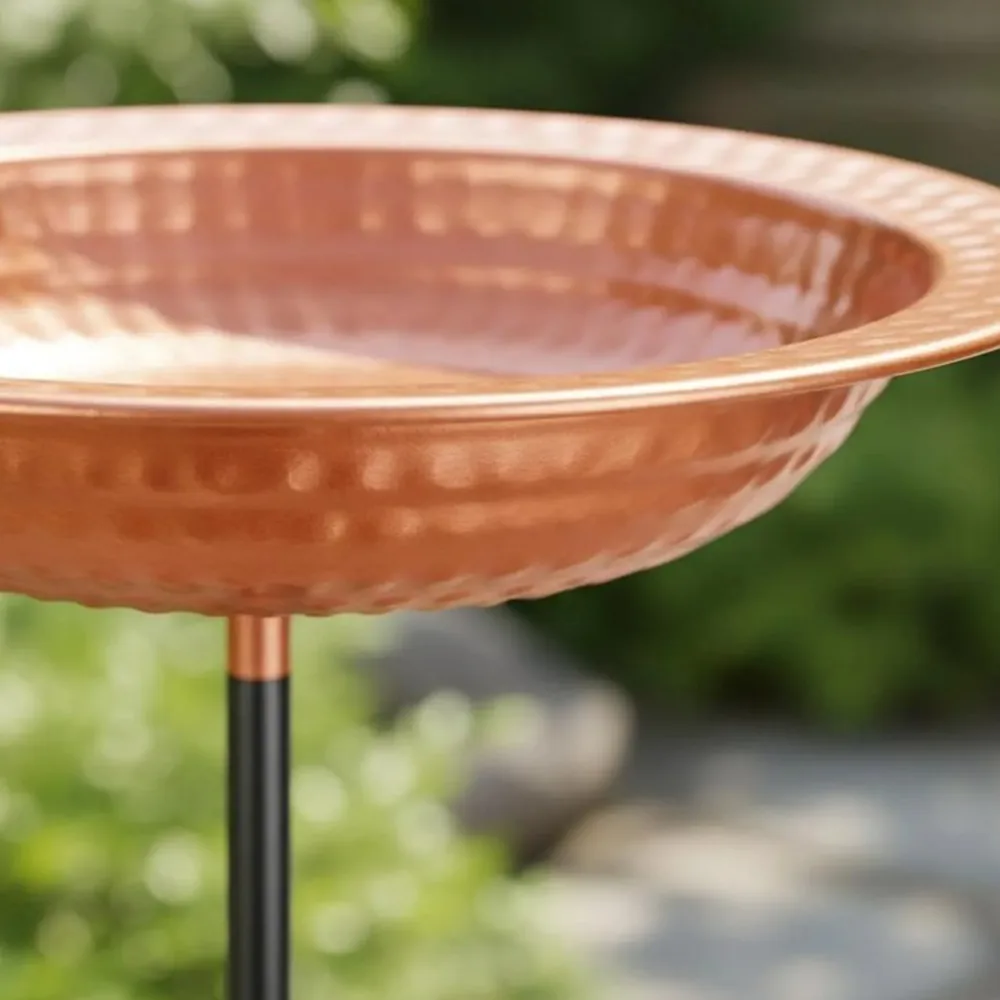 Hammered Copper Bird Bath